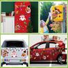 1 Set Magnetische Reflektierende Weihnachtsaufkleber für Autos Niedliche Rentier-Weihnachtsmann-Muster Dekor Aufkleber Reble Weihnachts-Festliche Auto-Dekoration