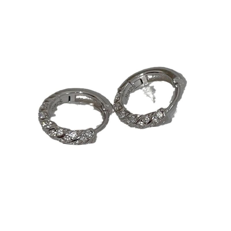 Kolczyki z cyrkoniami skręcane mikro-ustawienie Damskie Lekki Luksus Osobowość Niszowe Modne Okrągły Wzór Temperament Moda Codzienne Noszenie Biżuteria