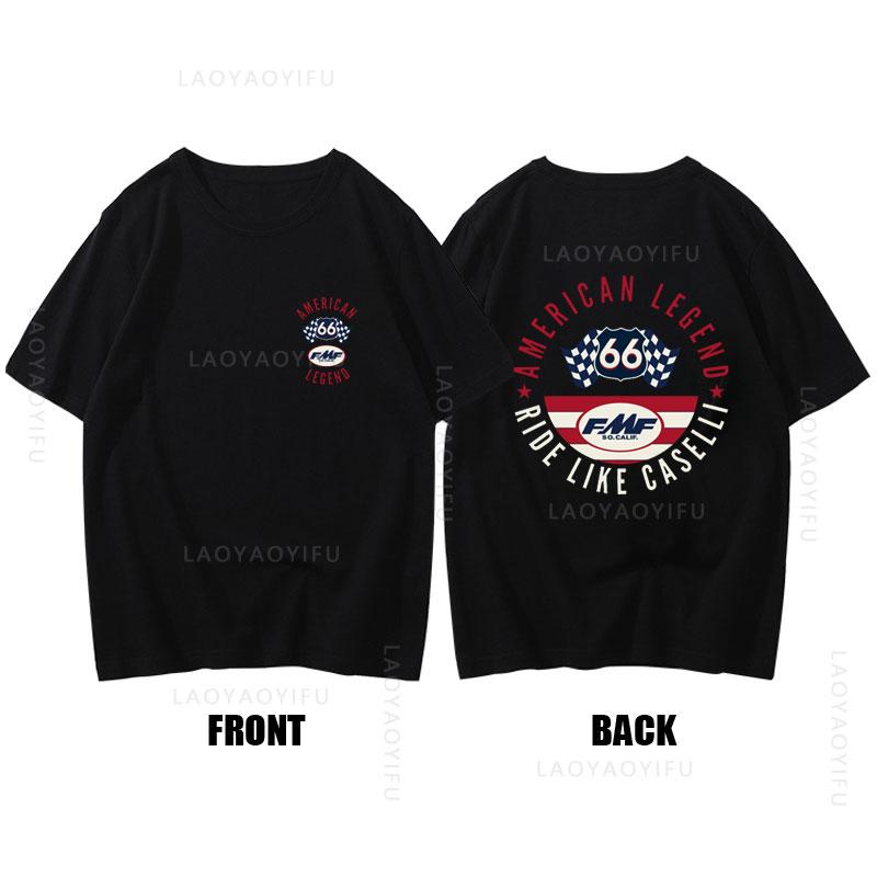 Hot Sale Summer Mens Cool Top FMF Racing Exhaust Ama Motocross Tee Round Neck Fashion Clothing Short Sleeves 100Cotton T Shirt