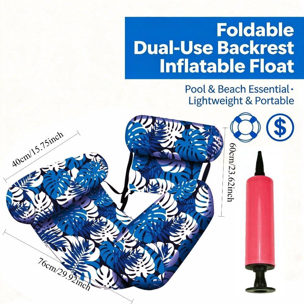 1Pc Heavy-Duty Inflatable Pool Chairs & Noodles – Blow-Up Lounge for Adults, Lake, Beach, Backyard Parties Floating Chair Set