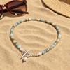 Women Necklace, Handmade Beaded Natural Gemstones Necklace, with Gold-Plated Clasp Versatile Necklace, for Daily Wear Beach Dates