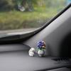 Mini Clay Flower Car Ornament Handmade Ceramic Vase Creative Car Decor Gift