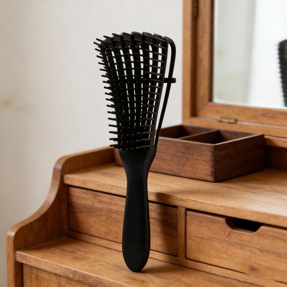 Octopus Comb for Women Detangling Brush Hair Styling Comb Curved & Straight Hair Brush Scalp Massage Comb чёрный