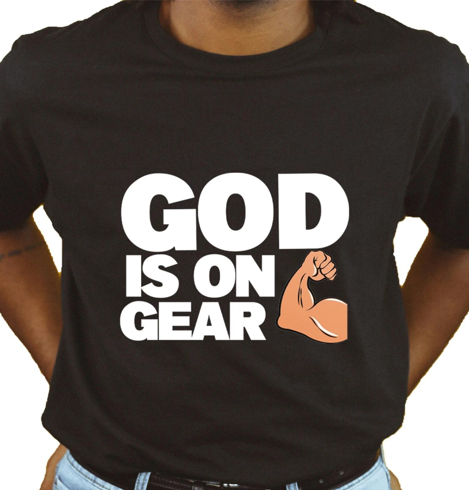 

God is A On Gear Unisex T Shirt - Fun Fitness Summer Apparel Athletic Fashion 4XL