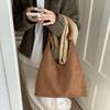 Soft Suede Hobo Bag with Knotted Handle Large Capacity Fashion Shoulder Bag
