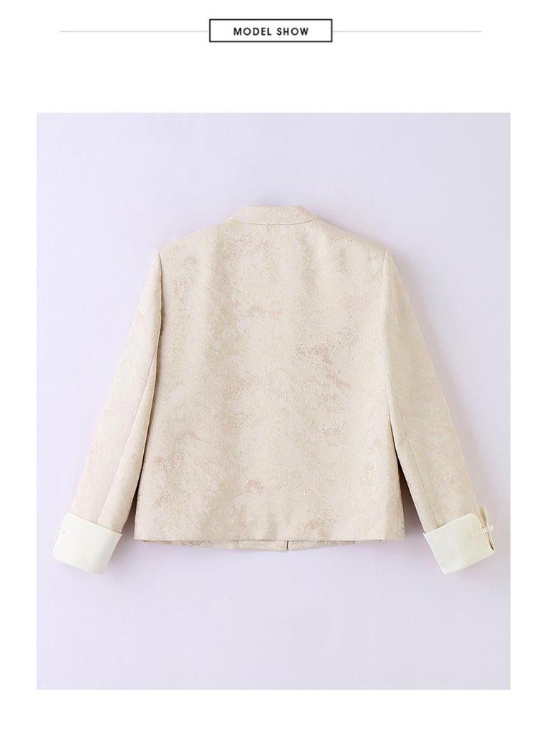 Women's Slim Korean Retro Short Jacket with Chinese Buttons - Spring/Autumn RX8941