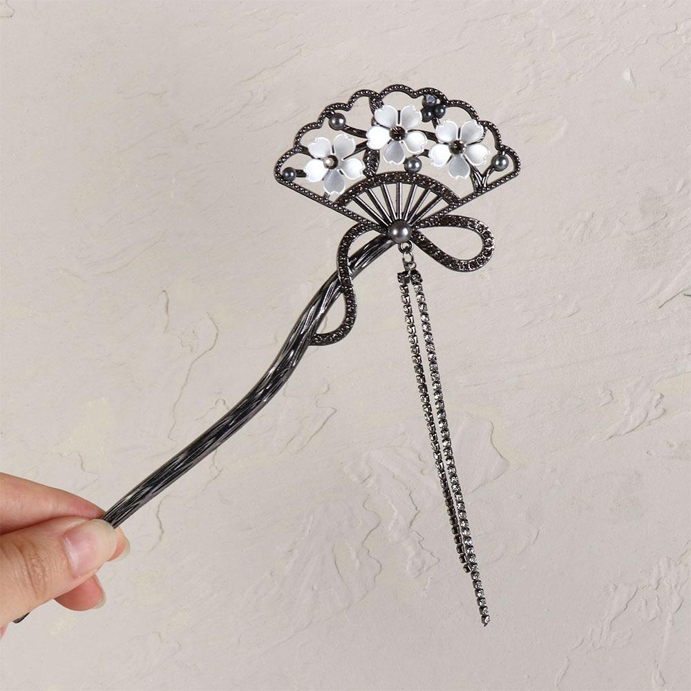 Hanfu Step Shake Ancient Fan Fringe Hairpin Retro Temperament Hairpin Antique Style Hair Stick