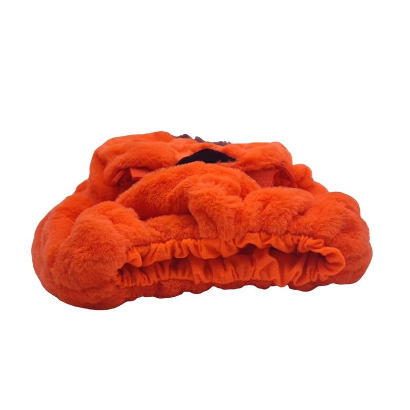 Fun Plush Helmets Cover for Motorcyclists Eye Catching Cartoon Pumpkins Cover Halloween Plush Helmets Cover for Rides