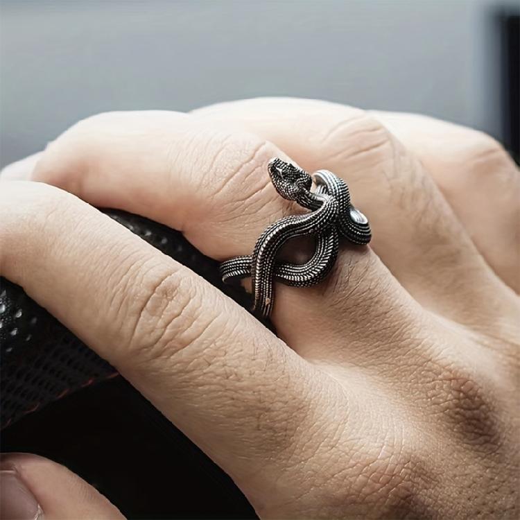 Fashion Snake Metal Ring Women Jewelry Adjustable Size Ring Alloy Texture Trendy Women Accessories for Fashion Lover