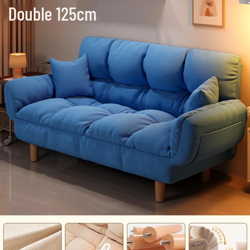 Compact Folding Sleep Sofa for Small Apartments - Double Bed and Reclining Backrest for Bedroom or Rental Homes