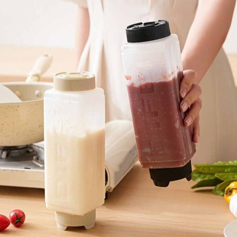 Large Capacity Condiment Dispenser Clear Plastic Sauce Storage Container  Seasoning Storage