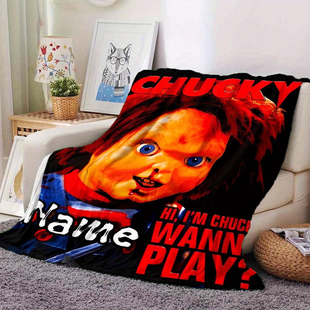 Chucky Doll Four Seasons Blanket Customized With Your Name Lightweight And Warm Perfect Gift For Home Office Camping Sofa Travel Beach Multiple Sizes