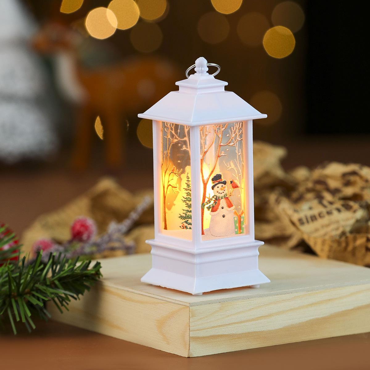Christmas Snowman and Santa Lantern Night Light