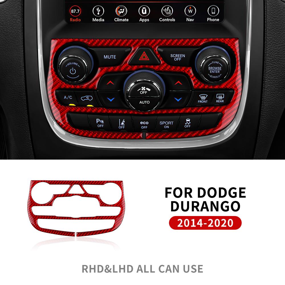 MOB2  Real Soft Carbon Fiber For Dodge Durango 2014 2015 2016 2017 2018 2019 2020 Car Center AC Frame Sticker Interior Panel Trim