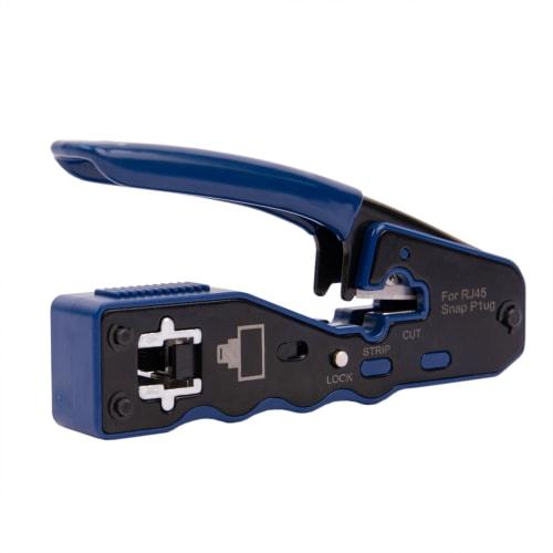 HFS(R) RJ45 Crimping Tool for Through-Type LAN Connectors, CAT6A/CAT6/CAT5E Connectors, Compatible with Telephone Cables