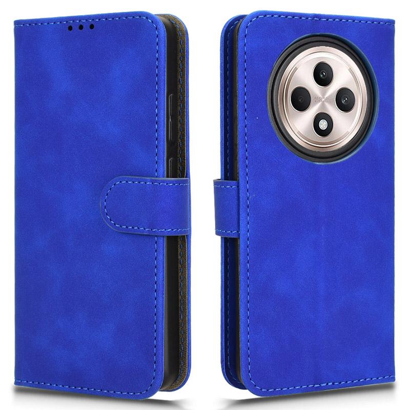 For Oppo Reno12 F 5G Case Skin-Feel Leather Wallet Folio Flip Anti-Drop Phone Cover