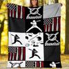 Baseball Theme Printed Blanket - Perfect for Couch, Bed, Travel & Outdoor Use | Machine Washable, Cozy & Durable.