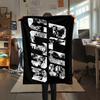 My Hero Academia Black & White pattern Flannel Blanket, High quality Comfortable for All Seasons, Home Decor, Warmth and Comfort, Perfect for Gifts.