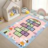 Animal Number Hopscotch Carpet Colorful Kids Game Non-Slip Soft Mat for Kids Room Bedroom Living Room