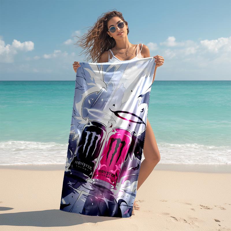 Beweis Strandtuch mit Monster Energy LOGO Muster - weich, saugfähig, schnelltrocknend, maschinenwaschbar - perfekt zum Schwimmen, Camping, Baden
