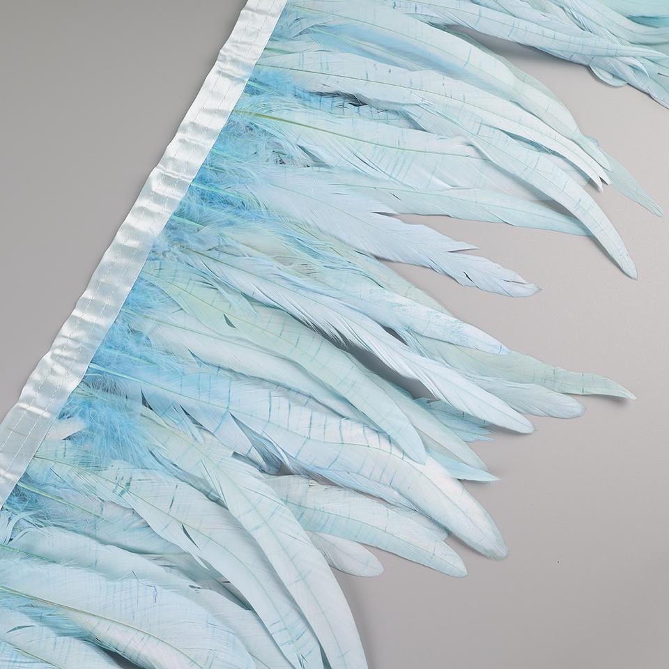 25-30cm Rooster Feather Trimming Chicken Feathers Trims Rooster Tail Feather Ribbon Dress Skirt Costume Carnival Decoration