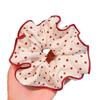 High End Red Cute Dot Plaid Scrunchies For Women Girls Soft Elastic Hair Ties Gentle Hair Bands Fashion Hair Accessories