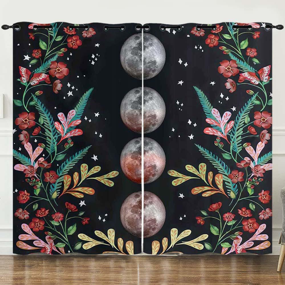 Curtains Sun And Moon Helios 3D Digital Printing Blackout Curtain Punching