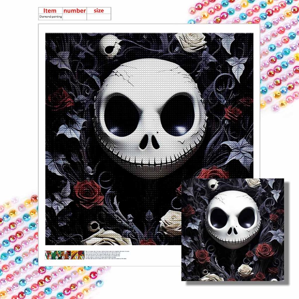 5D DIY Diamond Painting Decorative Skeleton Flowers Full Round Drill Scenery Diamond Embroidery Cross Stitch Kits Home Decor Gift