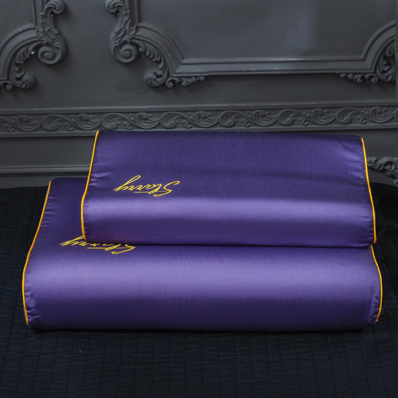 

60S хлопковая наволочка с вышивкой высокого качества, однотонные наволочки из египетского хлопка, латексная наволочка 30x50 40x60 30x50cm 1pc фиолетовый