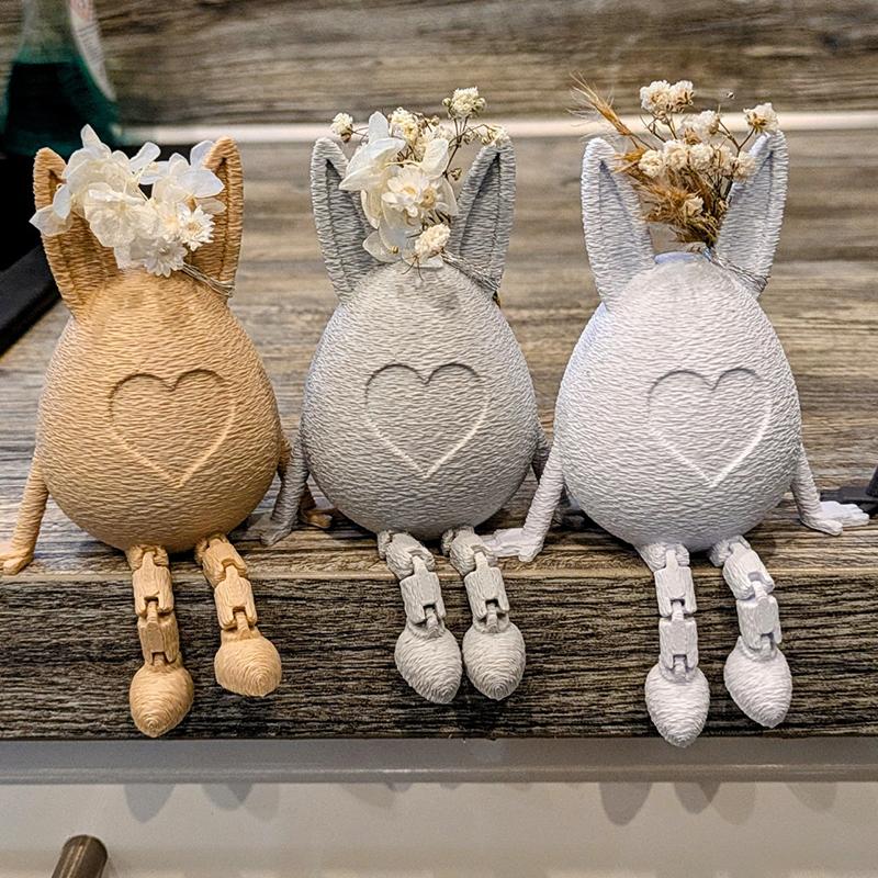 New 3D Easter Rabbit Egg Model With Joints Egg Ornament Articulated Egg Statue Home Office Decor Easter Decor Perfect Gift