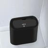 Car Flip Top Trash Can Interior Trash Storage Organizer Storage Box Black ABS Square Universal Organizer Interior Accessories