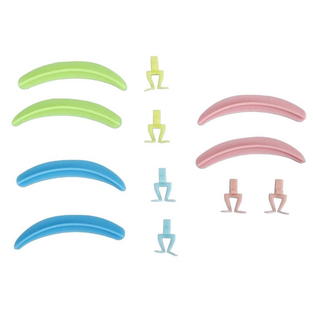 Eyelash Tools Set, 6 Pcs Silicone Lash Separator Rod Tools, 3 Colors Silicone Eyelash Pads, Eyelash Perming Curler Kit for Extension Makeup Beauty