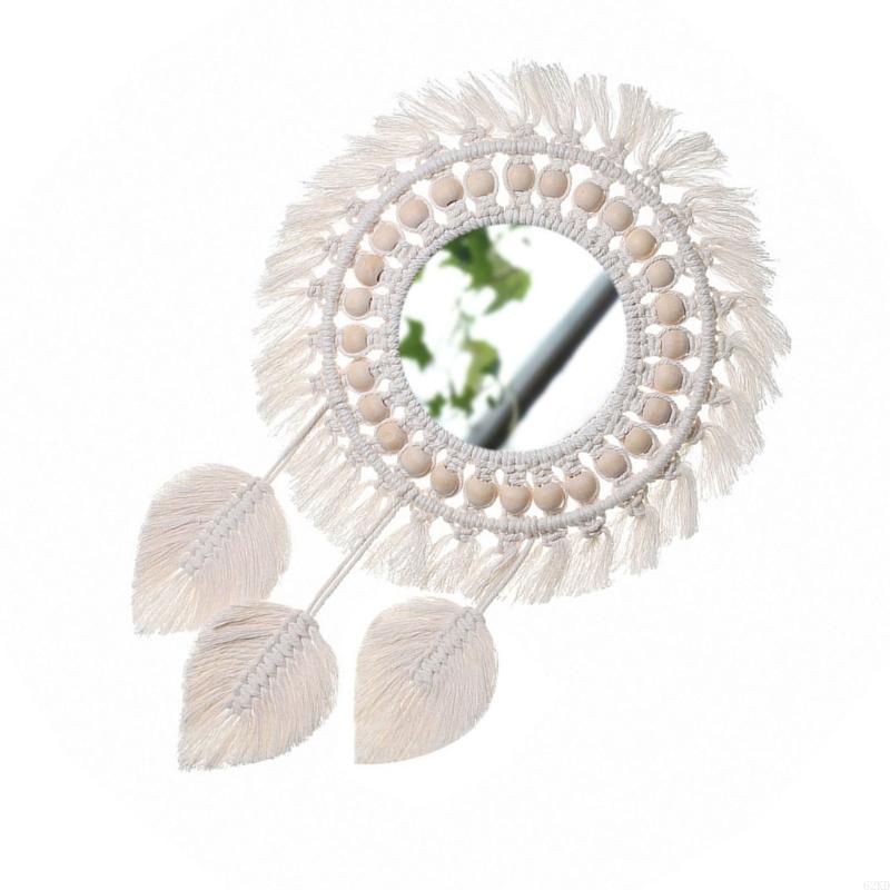 62KD Bohemian Wall Hangings Mirrored Tapestries Tassels Crafts Decorative Mirrored