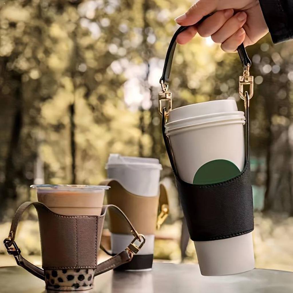 Insulated Coffee Mug Sleeve with Adjustable Strap Portable Protective Cover Cup Holder for Office Or Outdoor Use