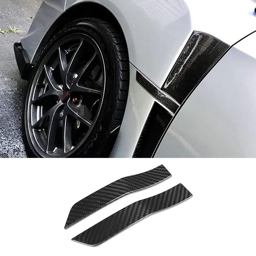Black Carbon Fiber Fender Side Marker Plate Ornaments For 2015-21 Subaru WRX/STI