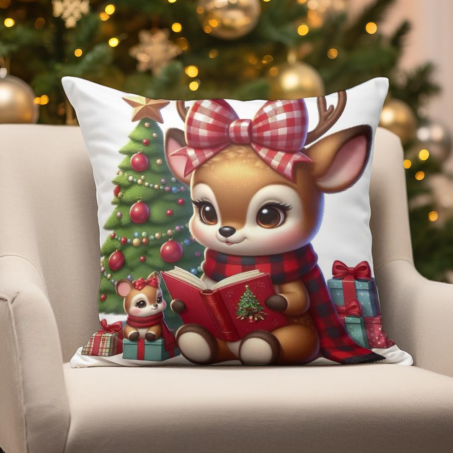 Home Decor Christmas-themed Cute Animal Pillows Suitable For Sofa Bedroom Car Pillow Cover Cushion Rectangular Back Cushion