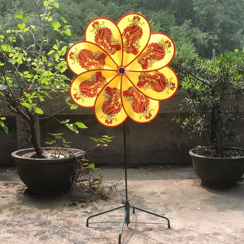 Garten Windräder 8 Blätter Windspiele Gott des Reichtums Windmühle Dekorative Windräder Kinderspielzeug für Außen Innen Hof