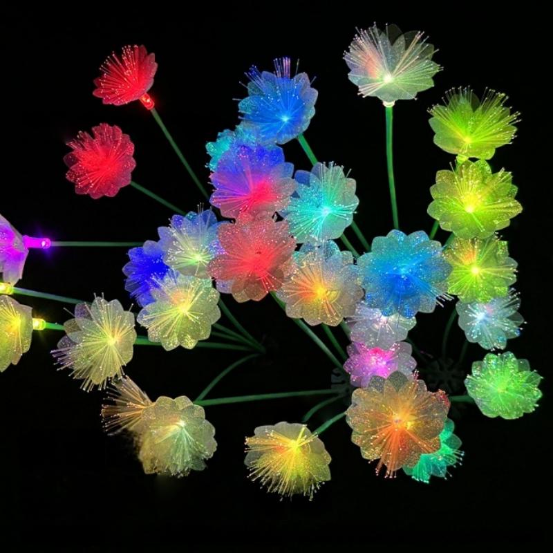 Solar 6LEDS Cherry Blossom Flower Lights Solar Ground Plug Atmosphere Lights Garden Lights Lawn Lights Garden Decoration