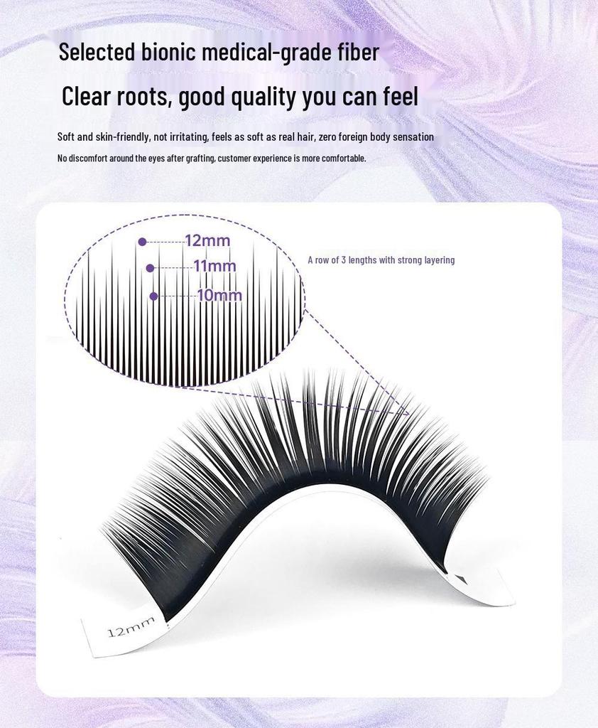 Chinese Camellia Soft Manga Lash Extensions - No Clumping, Fox Style, Super Long, Perfect for Beauty Salons