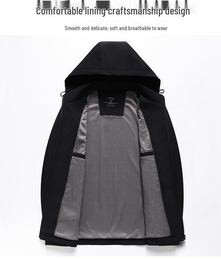 Men's 26-Year Spring & Autumn Hooded Jacket in Sealed Milk Silk for Middle-aged & Elderly