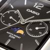 Casio Standard Moon Phase Analog Watch MTP-M305M-1AV Metal Mesh Band Black Men's