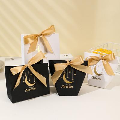 3 Stück Ramadan Süßigkeitenbox Party Geschenkbox Kekse Schokolade Seidenband Dekoration Kunstdruckpapier DIY Eid Al Fitr Zuhause Festzubehör