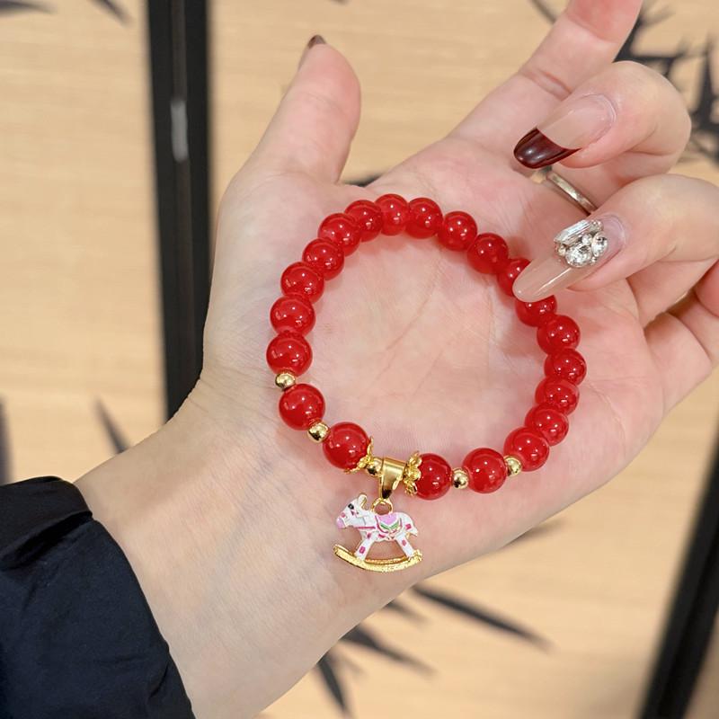 

New Year Horse Bracelet For Women Girls Red Beads Bracelet on Hand Friendship Gifts