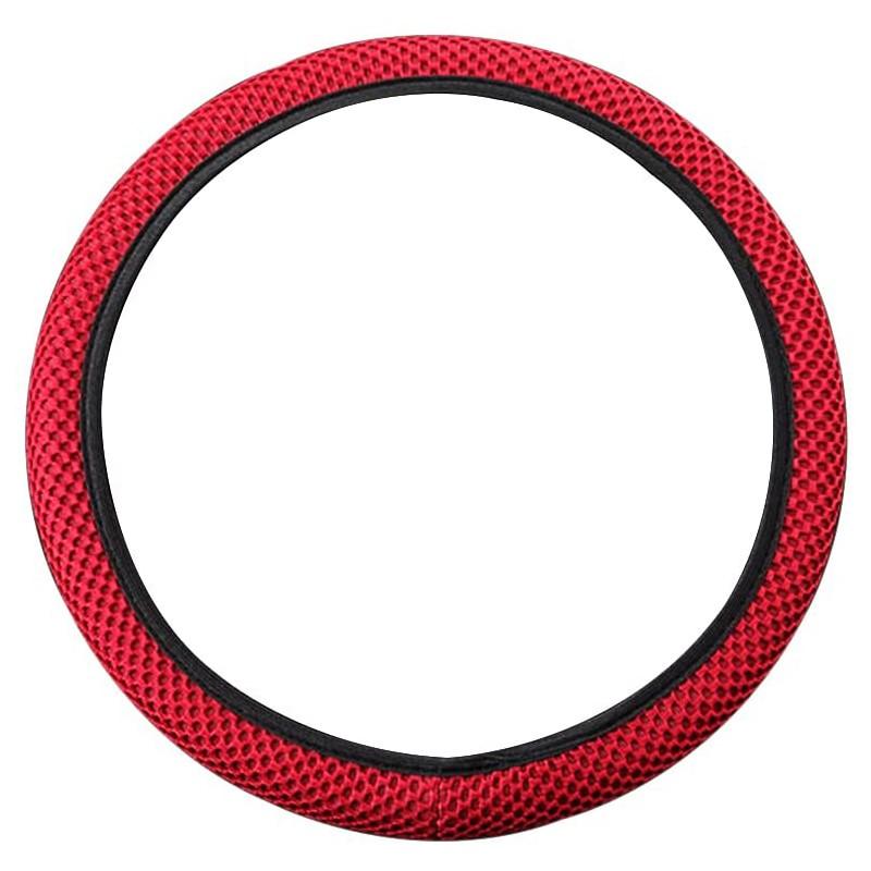

Летний дышащий шелковый чехол на руль, универсальный для 38 см, износостойкие, противоскользящие автомобильные аксессуары красный