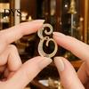 Strong Buckle Brooch English Letter with Sparkling Rhinestones, Lightweight Thin Design Lapel Anti-oxidation Pin, Electroplating Anti-Oxidation Badge