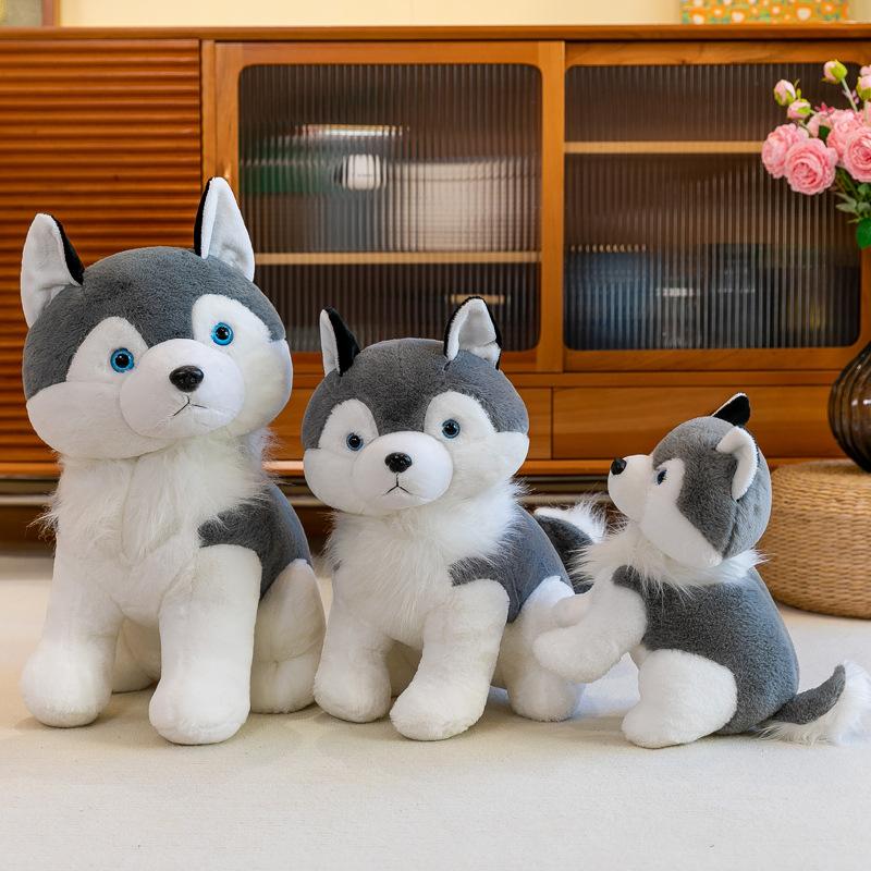 Simulated Husky Dog Plush Toy Doll Children Accompanying Ragdoll Sleeping Pillow Birthday Gift
