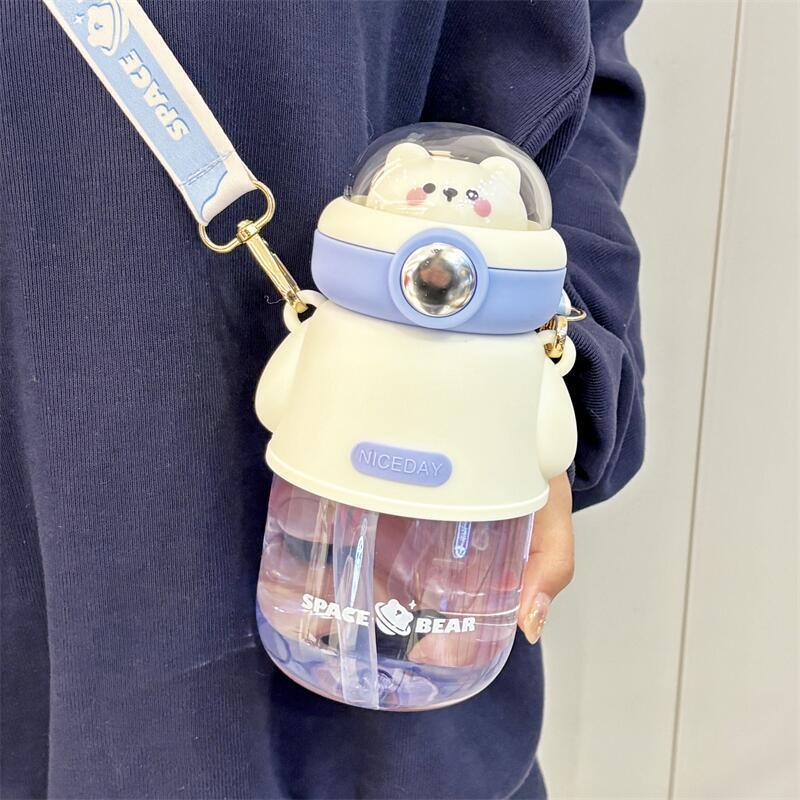 Kids’ Cute Straw Cup: Portable, Stylish Plastic for Kindergarten & School