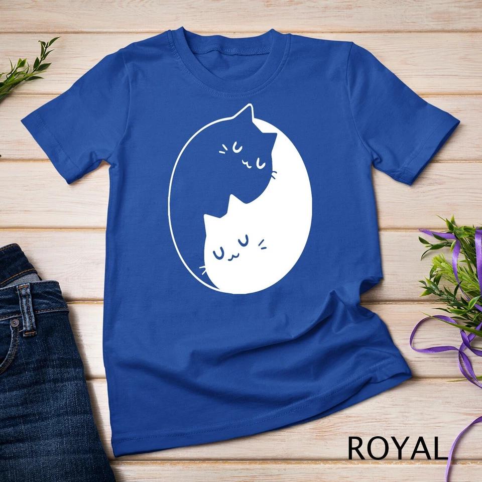 Yin Yang Cat- Meditation, Yoga Cat Lover Unisex T-shirt 6 4XL