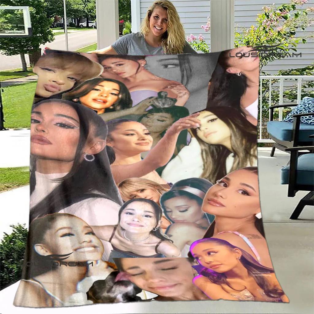 Singer Ariana grande printed blanket Flange Warm blanket soft and comfortable blankets bed linings cubre cama birthday gift