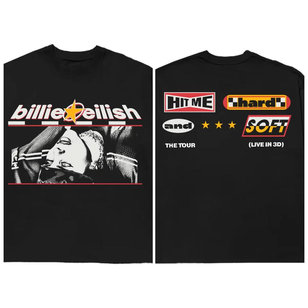 2026 Estate Billie Eilish 2026 Tour Film 'Hit Me Hard and Soft Stesso Stile T-Shirt Adatta Sia per Uomini che per Donne